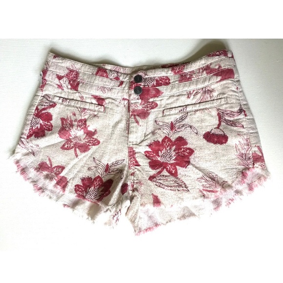 New Free People Cut offs shorts cotton floral - Picture 7 of 14